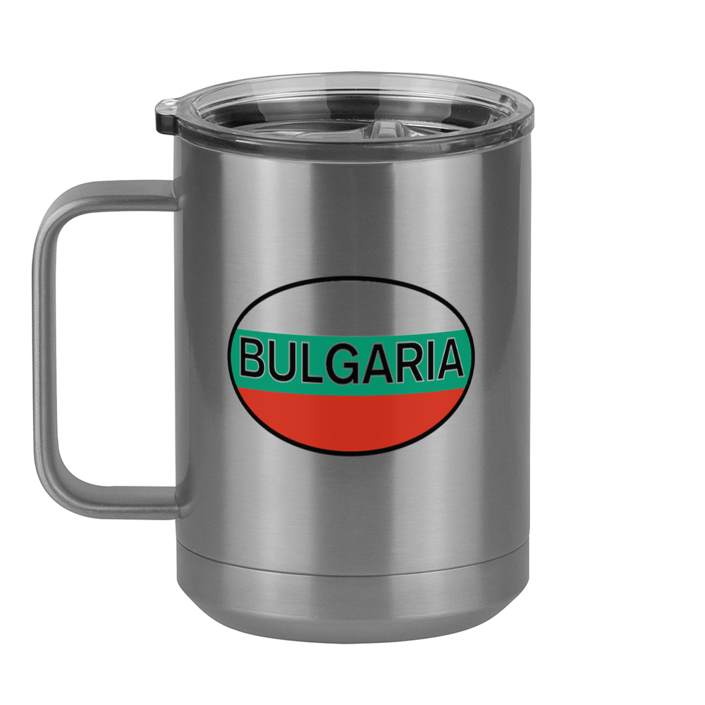 Euro Oval Coffee Mug Tumbler with Handle (15 oz) - Bulgaria - Left View