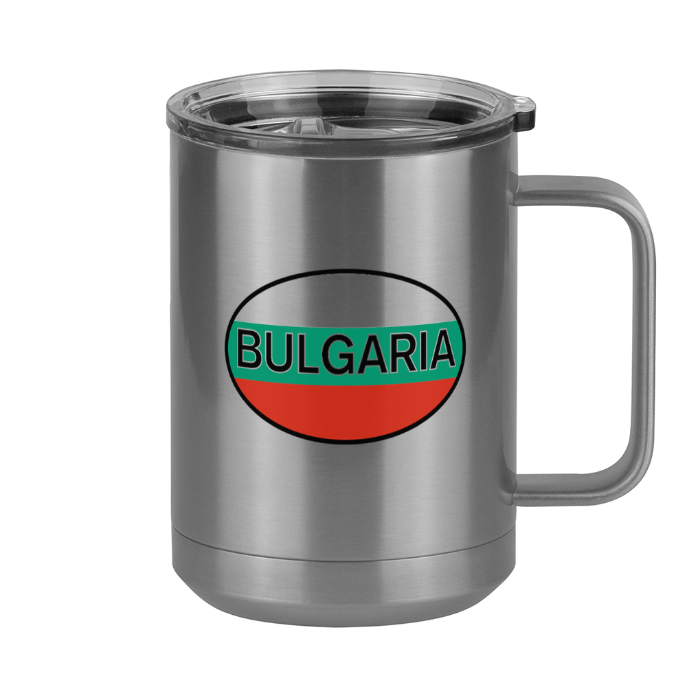 Euro Oval Coffee Mug Tumbler with Handle (15 oz) - Bulgaria - Right View