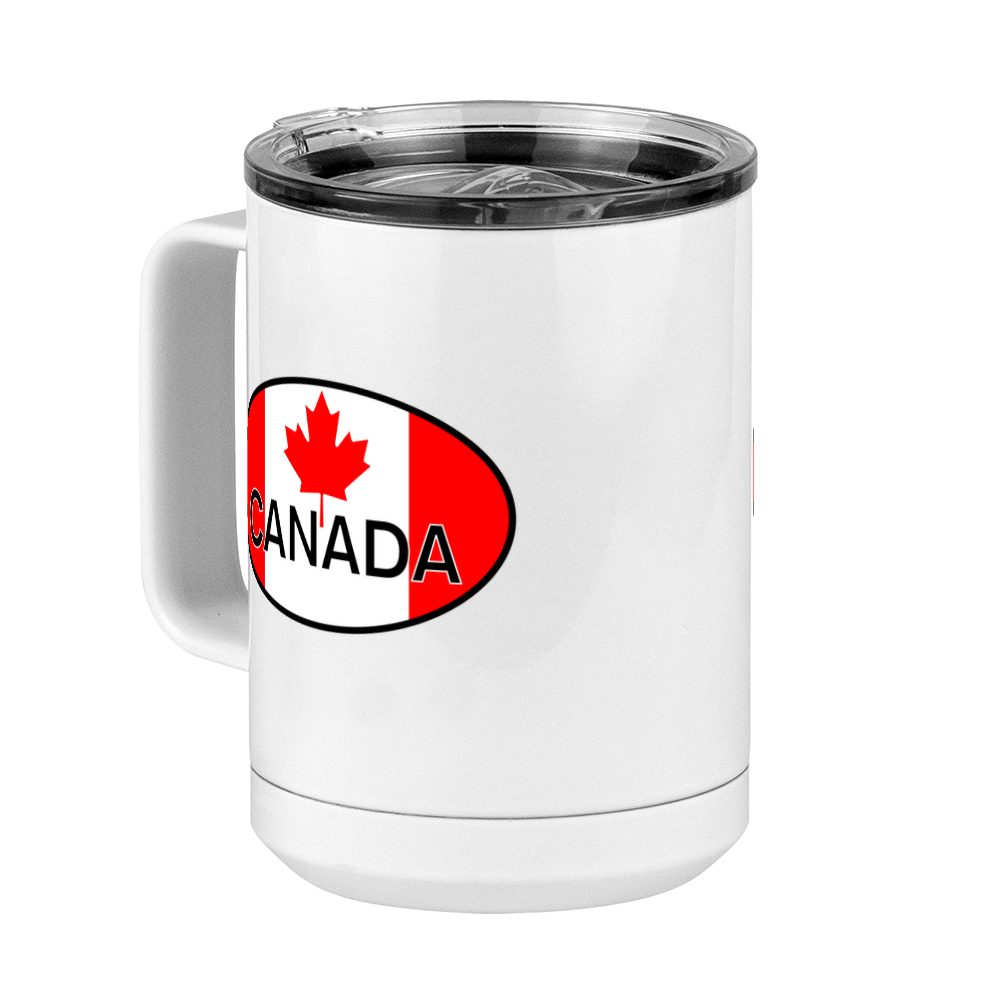 Euro Oval Coffee Mug Tumbler with Handle (15 oz) - Canada - Front Left View