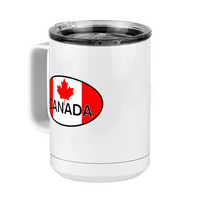 Thumbnail for Euro Oval Coffee Mug Tumbler with Handle (15 oz) - Canada - Front Left View