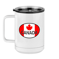 Thumbnail for Euro Oval Coffee Mug Tumbler with Handle (15 oz) - Canada - Left View