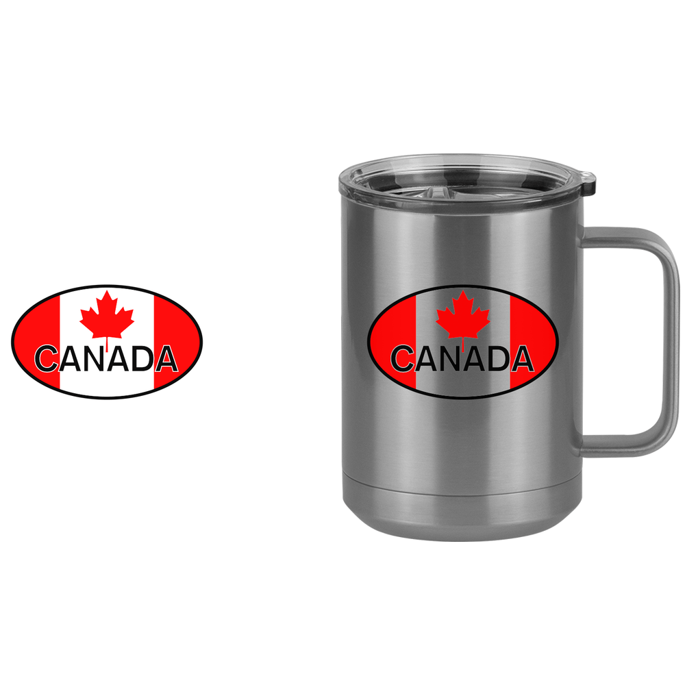 Euro Oval Coffee Mug Tumbler with Handle (15 oz) - Canada - Design View