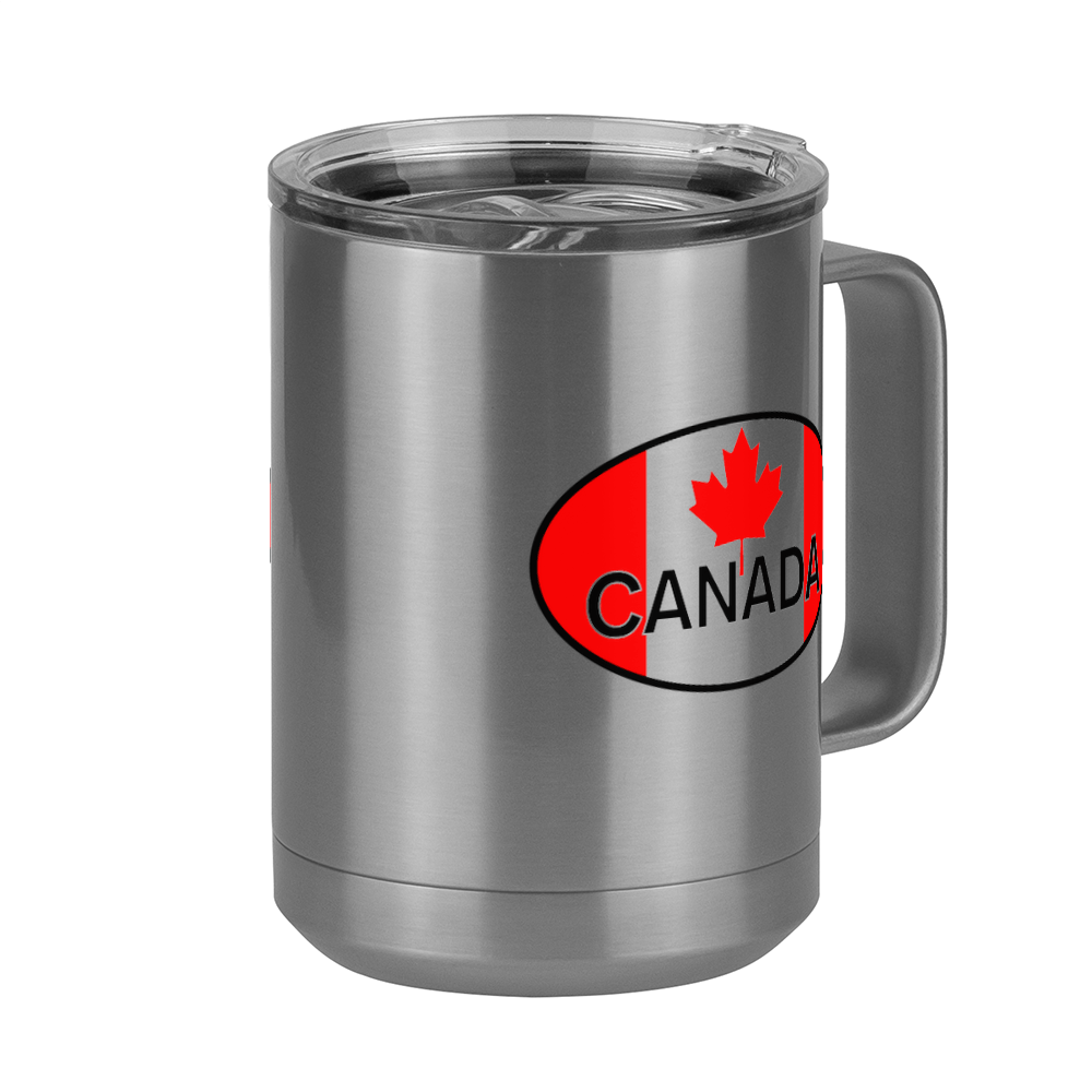 Euro Oval Coffee Mug Tumbler with Handle (15 oz) - Canada - Front Right View
