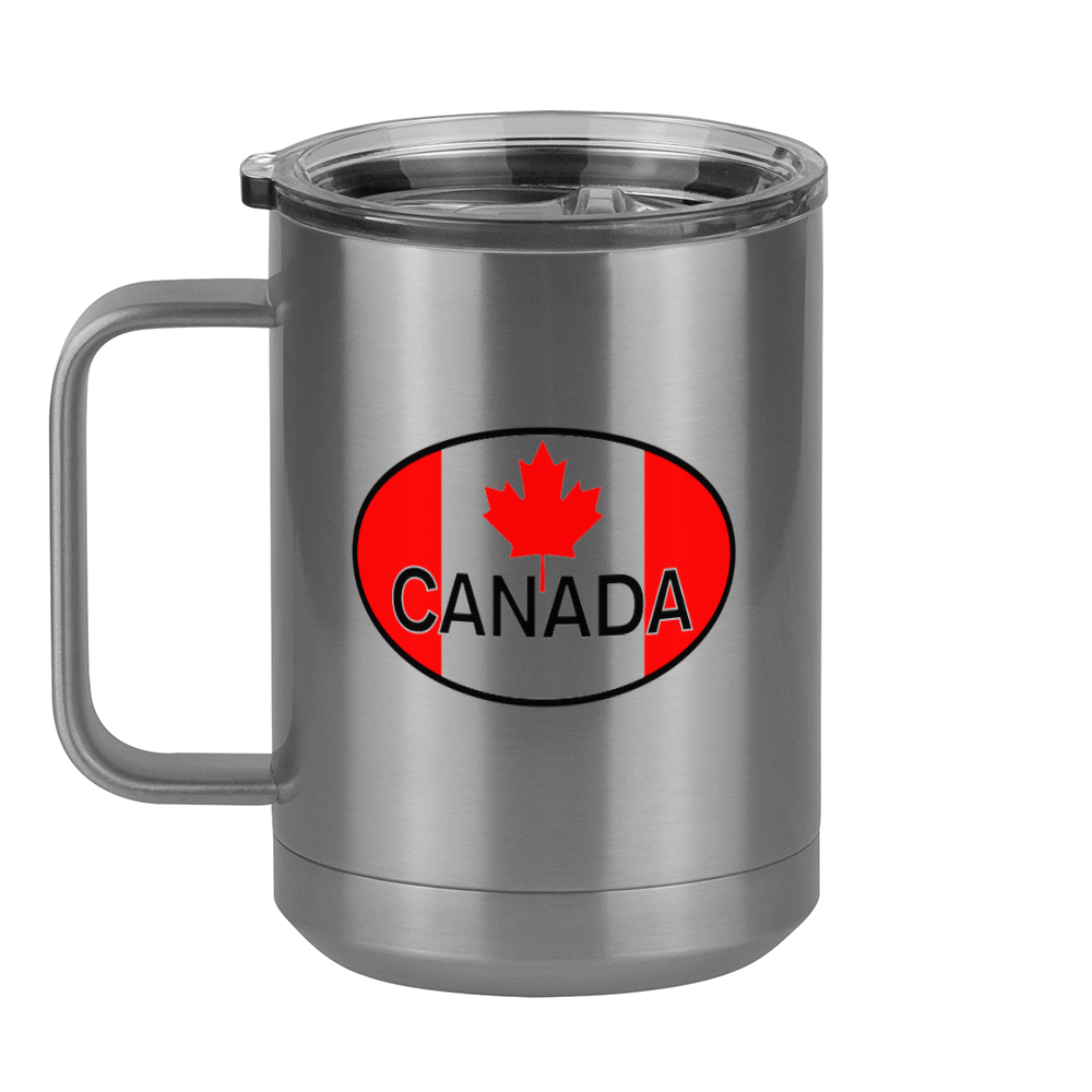 Euro Oval Coffee Mug Tumbler with Handle (15 oz) - Canada - Left View
