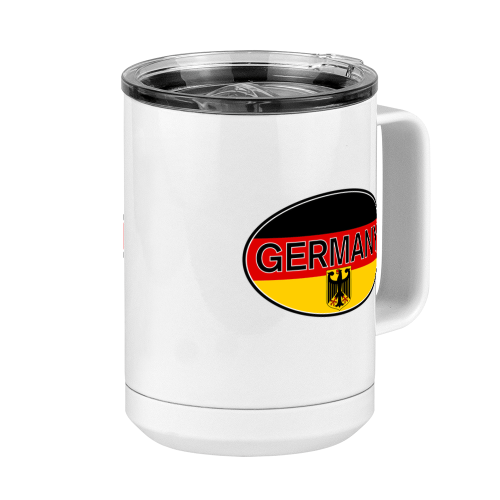 Euro Oval Coffee Mug Tumbler with Handle (15 oz) - Germany - Front Right View
