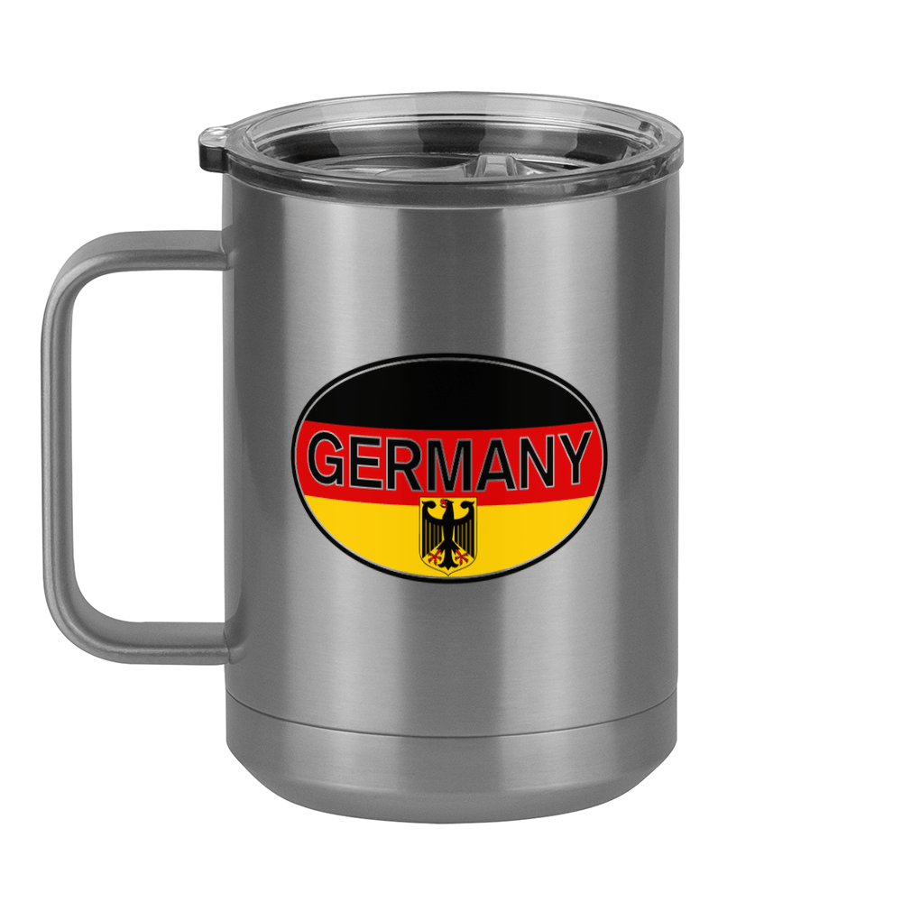Euro Oval Coffee Mug Tumbler with Handle (15 oz) - Germany - Left View
