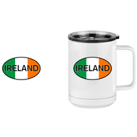 Thumbnail for Euro Oval Coffee Mug Tumbler with Handle (15 oz) - Ireland - Design View