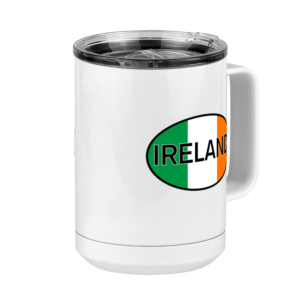 Euro Oval Coffee Mug Tumbler with Handle (15 oz) - Ireland - Front Right View