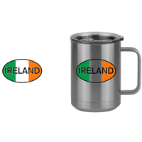 Thumbnail for Euro Oval Coffee Mug Tumbler with Handle (15 oz) - Ireland - Design View
