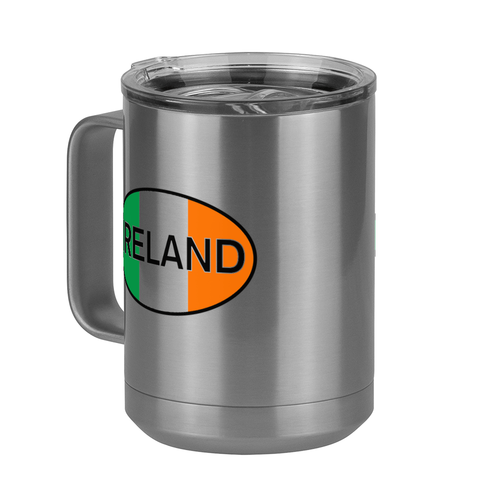 Euro Oval Coffee Mug Tumbler with Handle (15 oz) - Ireland - Front Left View