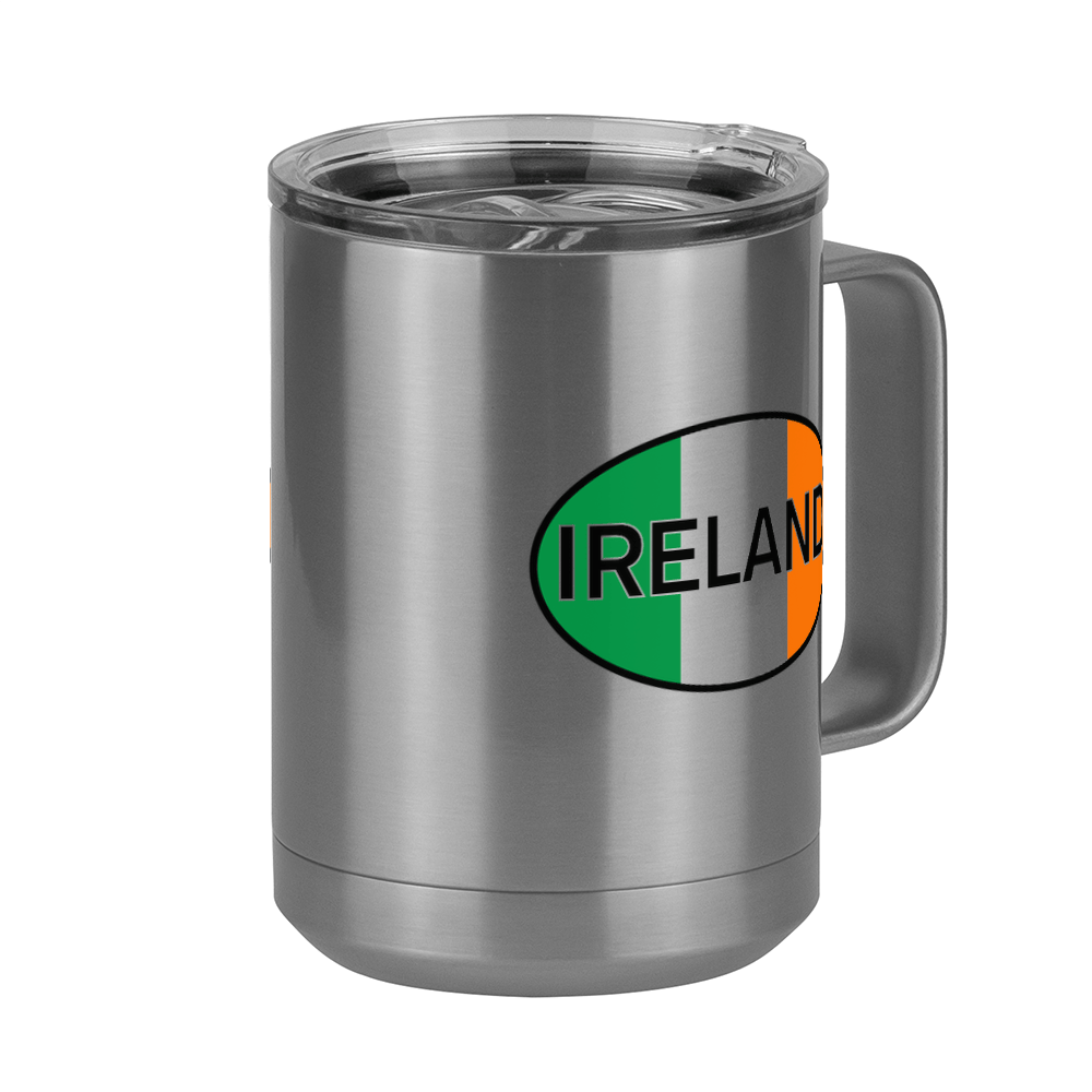 Euro Oval Coffee Mug Tumbler with Handle (15 oz) - Ireland - Front Right View