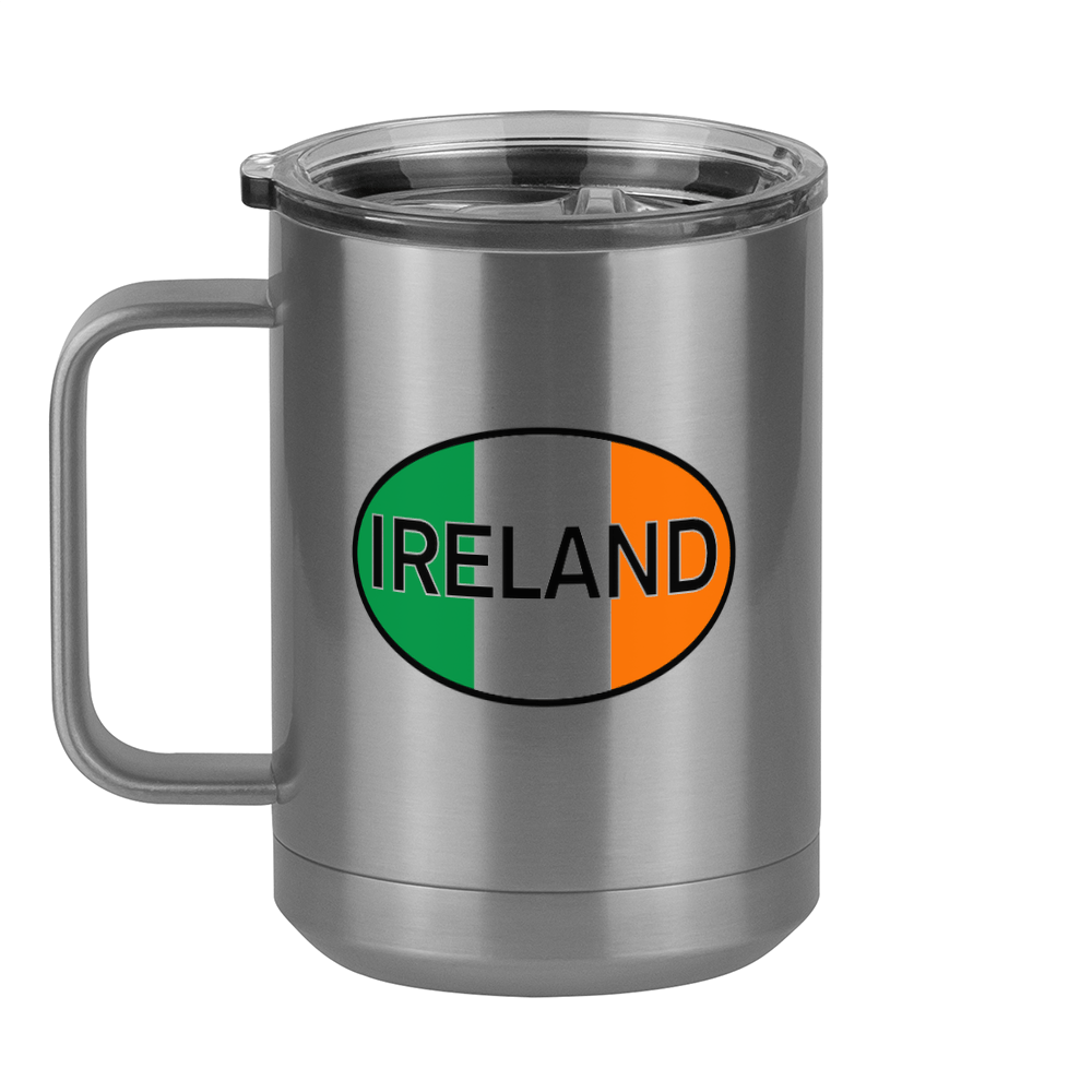Euro Oval Coffee Mug Tumbler with Handle (15 oz) - Ireland - Left View