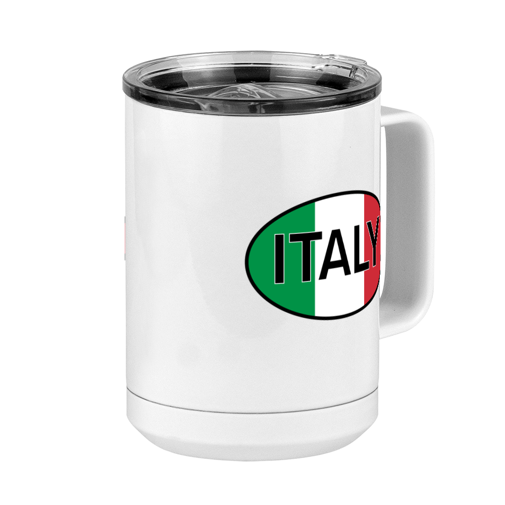 Euro Oval Coffee Mug Tumbler with Handle (15 oz) - Italy - Front Right View