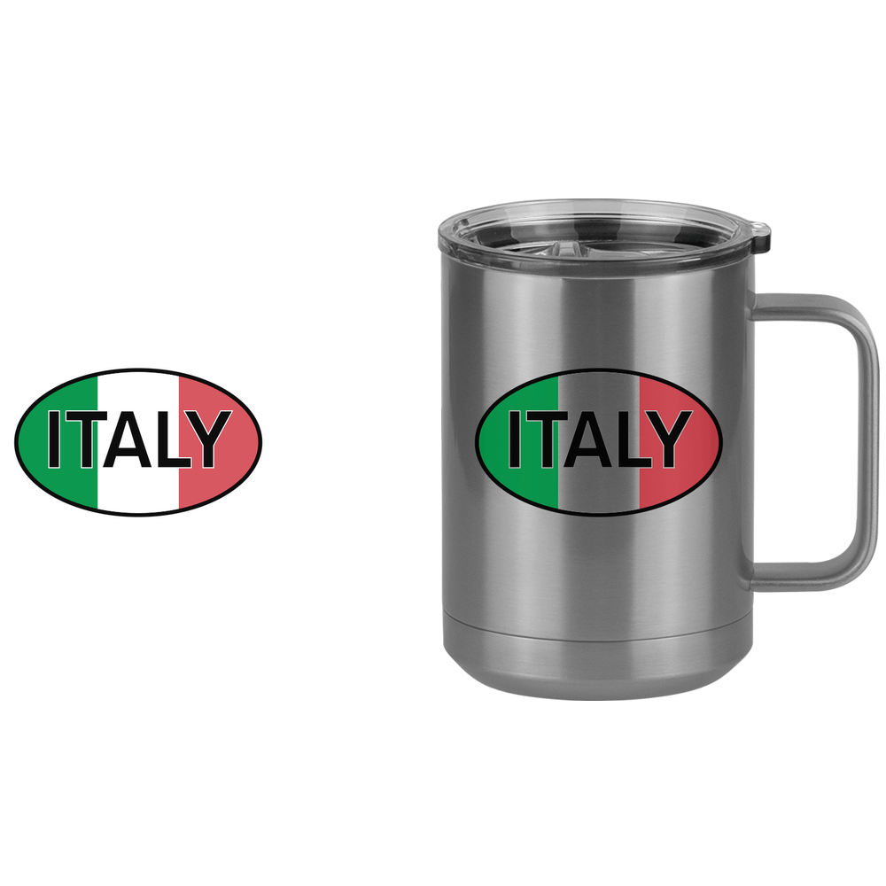 Euro Oval Coffee Mug Tumbler with Handle (15 oz) - Italy - Design View