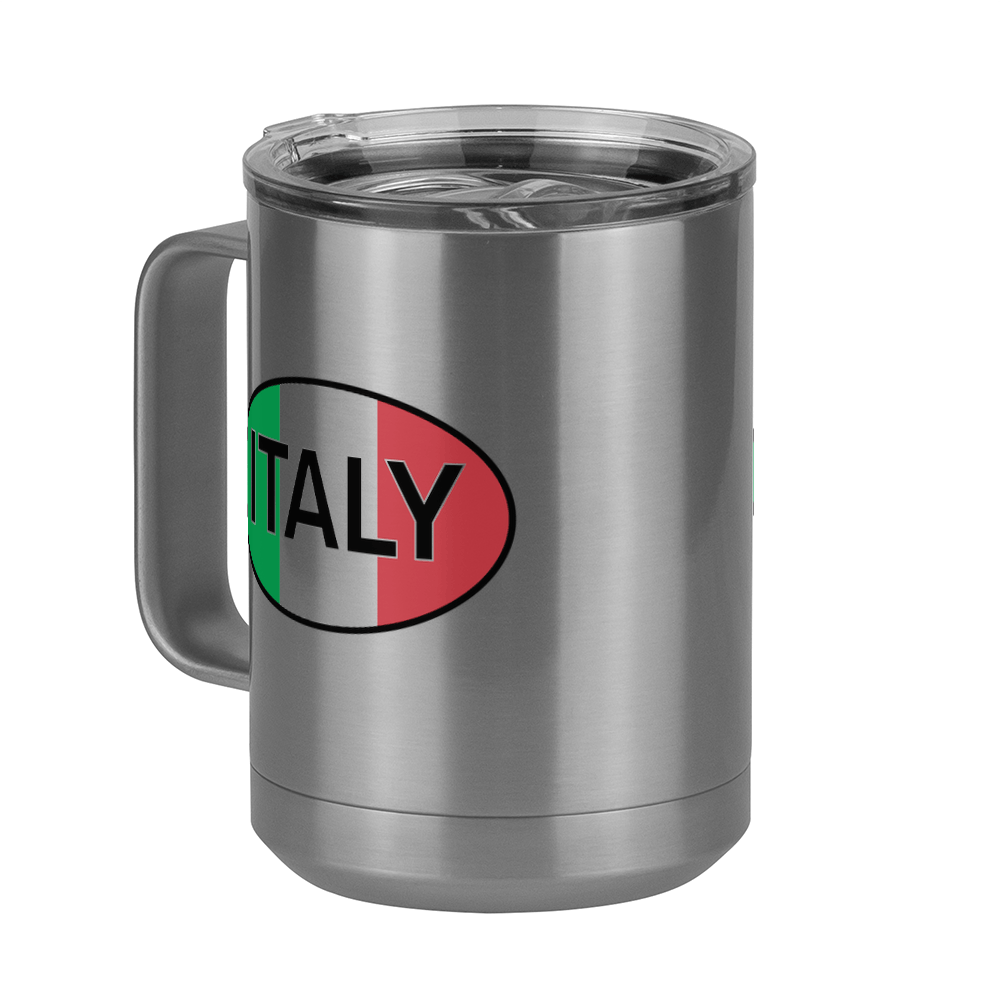 Euro Oval Coffee Mug Tumbler with Handle (15 oz) - Italy - Front Left View