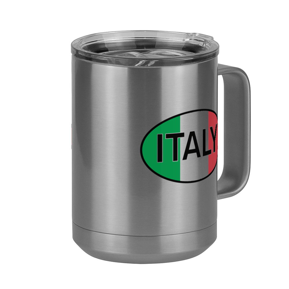 Euro Oval Coffee Mug Tumbler with Handle (15 oz) - Italy - Front Right View
