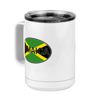 Thumbnail for Euro Oval Coffee Mug Tumbler with Handle (15 oz) - Jamaica - Front Left View
