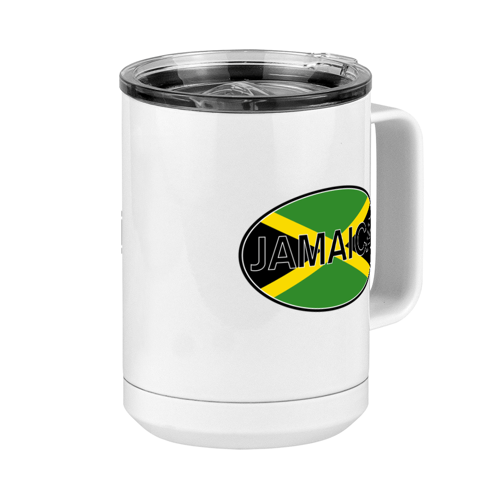 Euro Oval Coffee Mug Tumbler with Handle (15 oz) - Jamaica - Front Right View