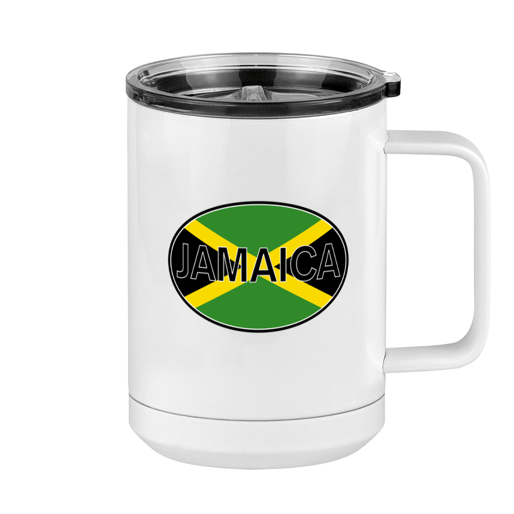 Euro Oval Coffee Mug Tumbler with Handle (15 oz) - Jamaica - Right View