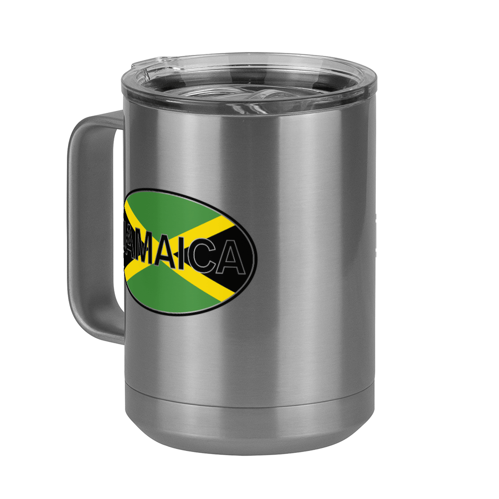 Euro Oval Coffee Mug Tumbler with Handle (15 oz) - Jamaica - Front Left View