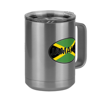 Thumbnail for Euro Oval Coffee Mug Tumbler with Handle (15 oz) - Jamaica - Front Right View