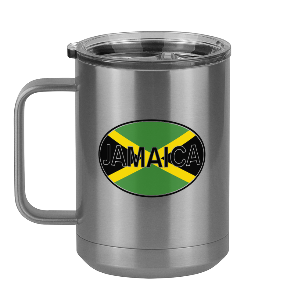 Euro Oval Coffee Mug Tumbler with Handle (15 oz) - Jamaica - Left View