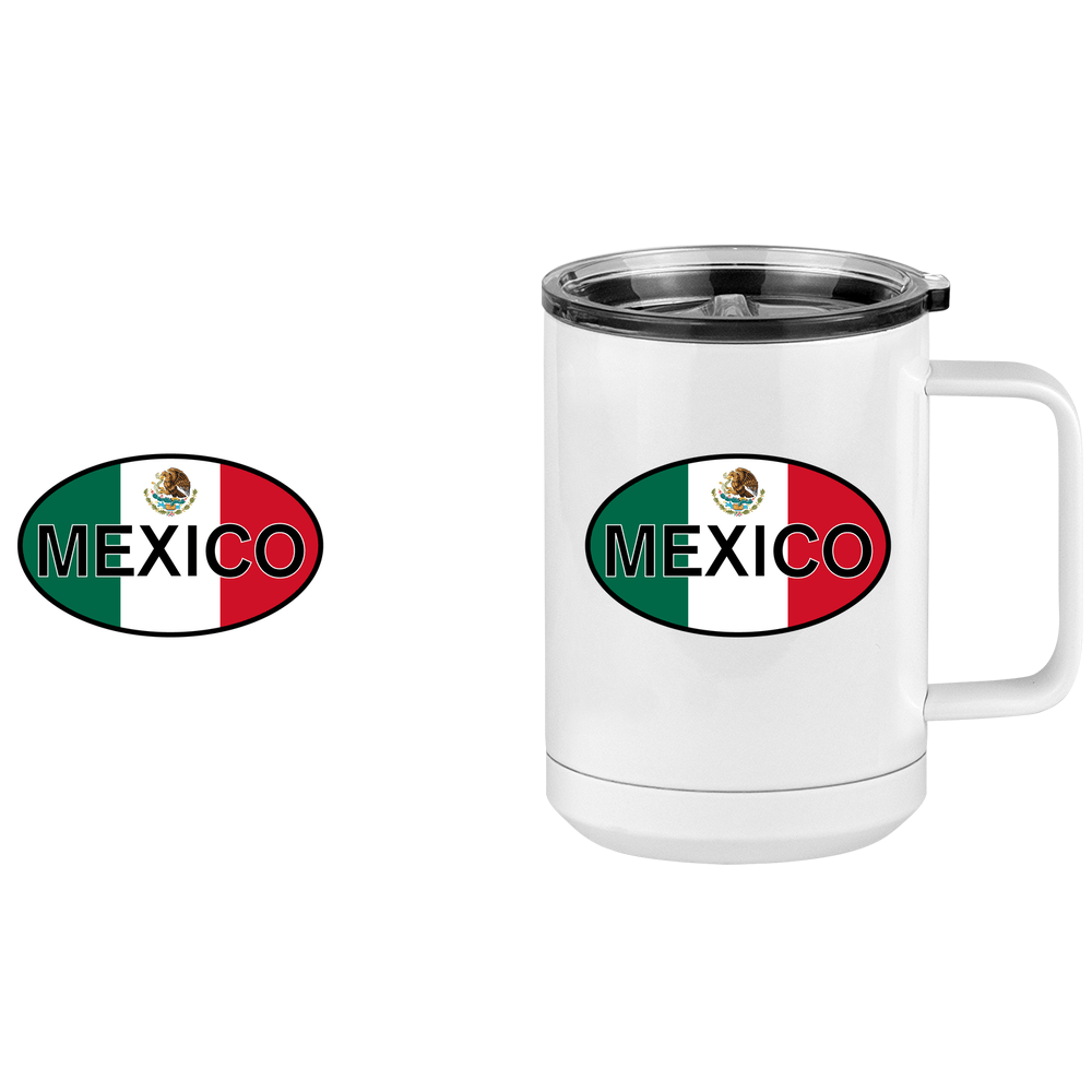 Euro Oval Coffee Mug Tumbler with Handle (15 oz) - Mexico - Design View