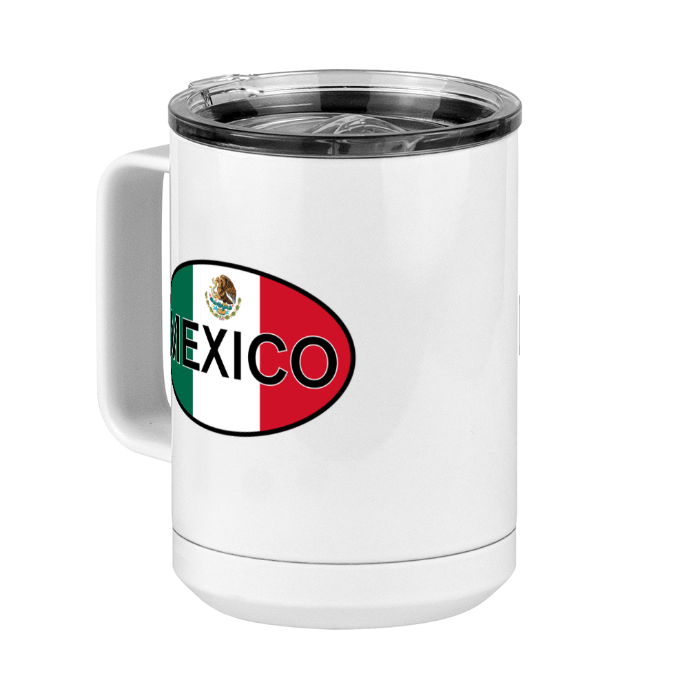 Euro Oval Coffee Mug Tumbler with Handle (15 oz) - Mexico - Front Left View