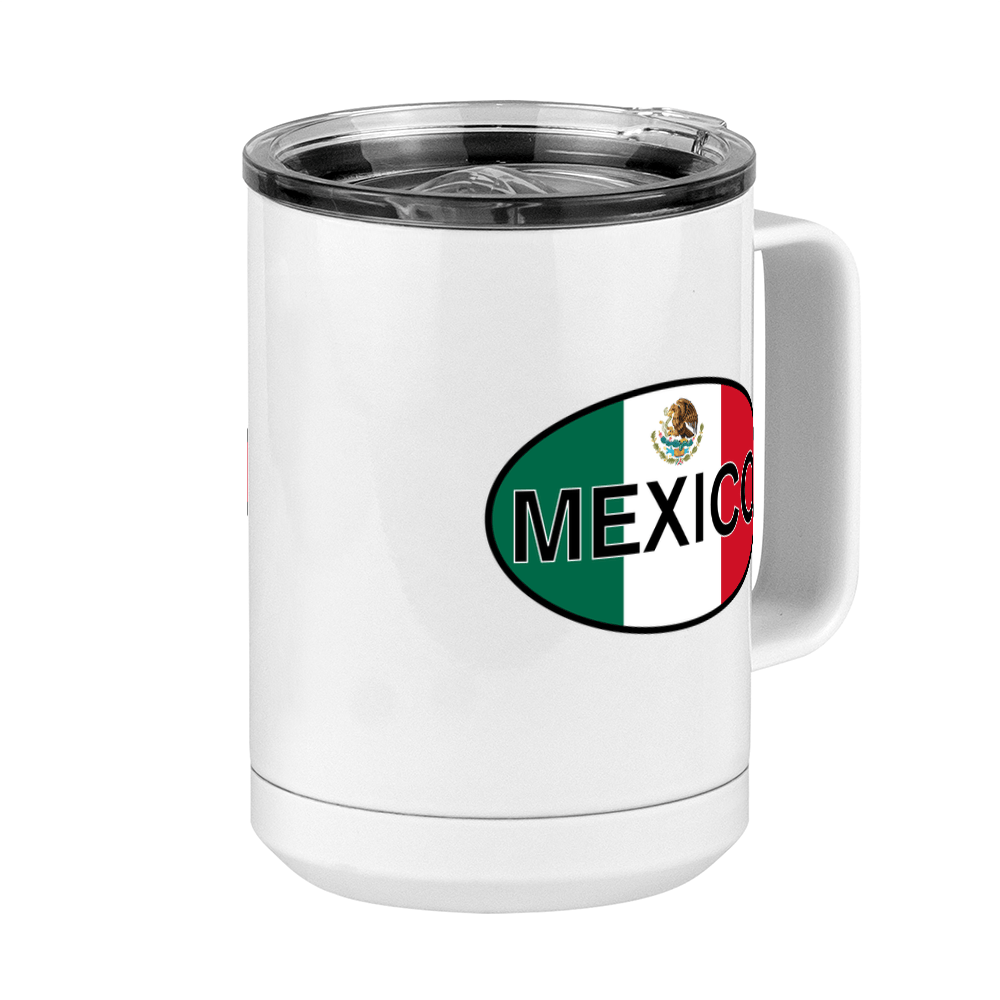 Euro Oval Coffee Mug Tumbler with Handle (15 oz) - Mexico - Front Right View