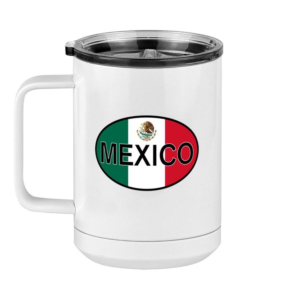 Euro Oval Coffee Mug Tumbler with Handle (15 oz) - Mexico - Left View