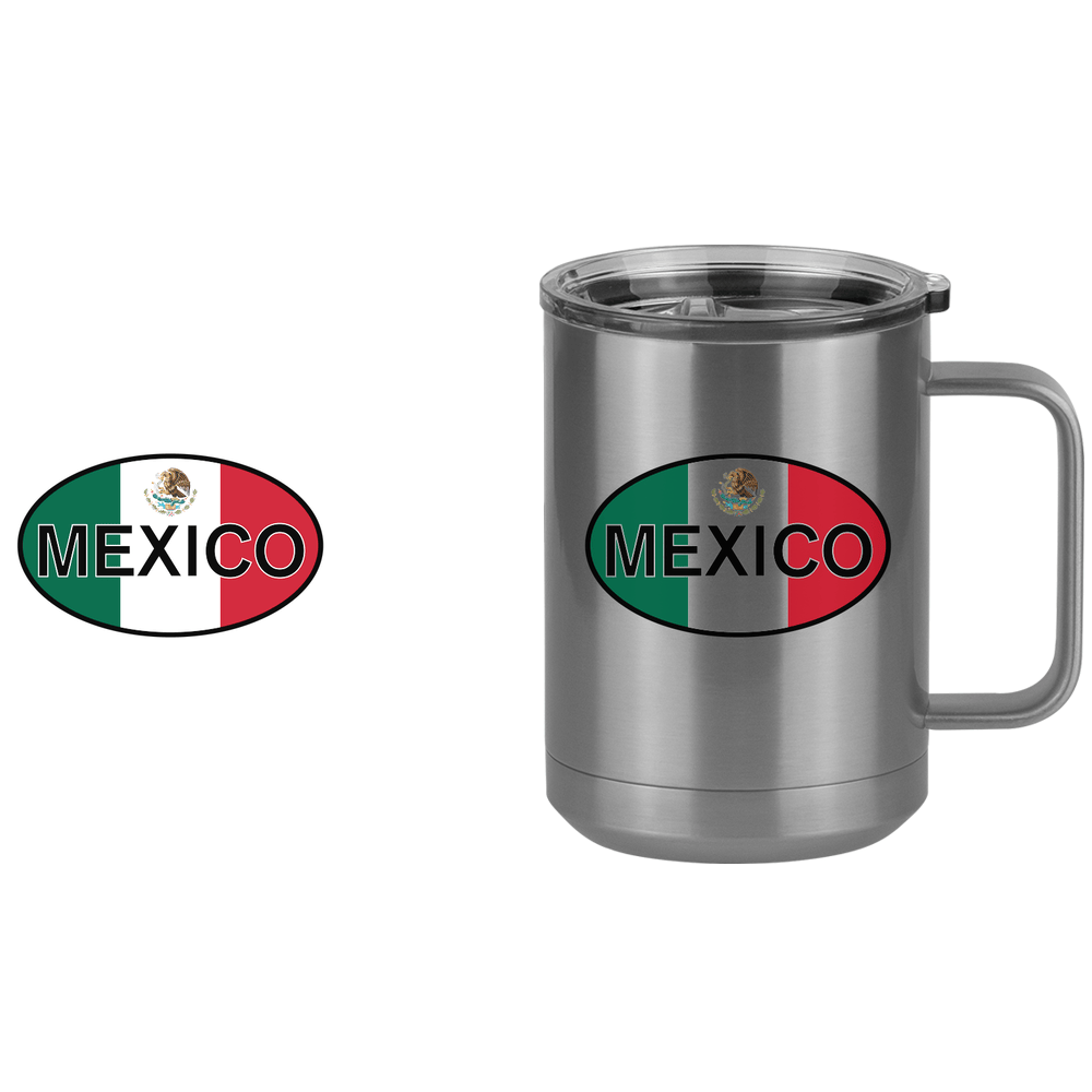 Euro Oval Coffee Mug Tumbler with Handle (15 oz) - Mexico - Design View