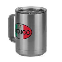 Thumbnail for Euro Oval Coffee Mug Tumbler with Handle (15 oz) - Mexico - Front Left View