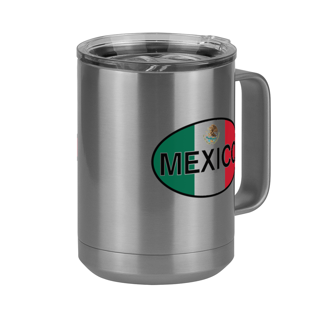 Euro Oval Coffee Mug Tumbler with Handle (15 oz) - Mexico - Front Right View
