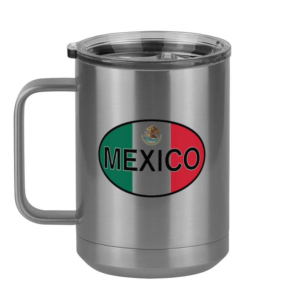 Euro Oval Coffee Mug Tumbler with Handle (15 oz) - Mexico - Left View