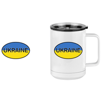 Thumbnail for Euro Oval Coffee Mug Tumbler with Handle (15 oz) - Ukraine - Design View