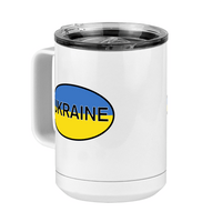 Thumbnail for Euro Oval Coffee Mug Tumbler with Handle (15 oz) - Ukraine - Front Left View