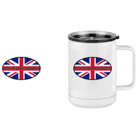 Thumbnail for Euro Oval Coffee Mug Tumbler with Handle (15 oz) - United Kingdom - Design View