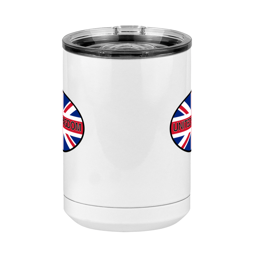 Euro Oval Coffee Mug Tumbler with Handle (15 oz) - United Kingdom - Front View