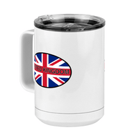 Thumbnail for Euro Oval Coffee Mug Tumbler with Handle (15 oz) - United Kingdom - Front Left View