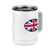 Thumbnail for Euro Oval Coffee Mug Tumbler with Handle (15 oz) - United Kingdom - Front Right View
