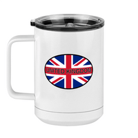Thumbnail for Euro Oval Coffee Mug Tumbler with Handle (15 oz) - United Kingdom - Left View