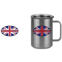Thumbnail for Euro Oval Coffee Mug Tumbler with Handle (15 oz) - United Kingdom - Design View