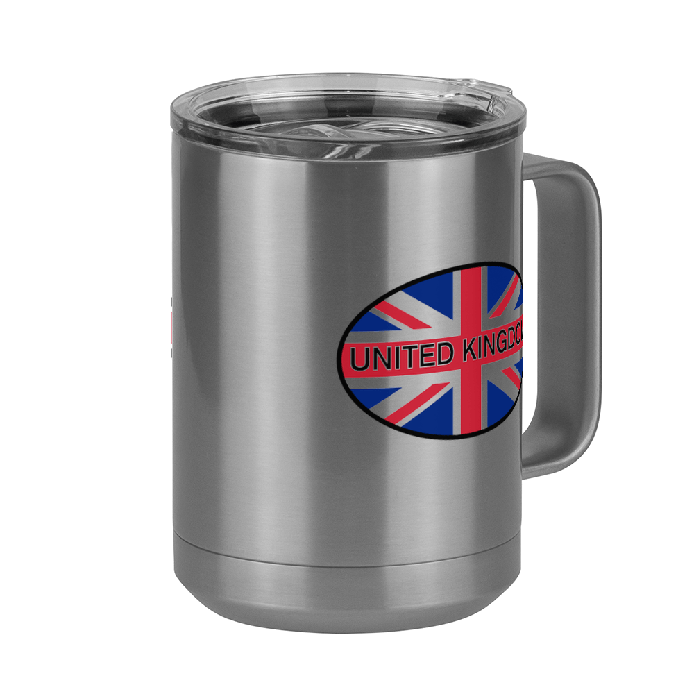 Euro Oval Coffee Mug Tumbler with Handle (15 oz) - United Kingdom - Front Right View