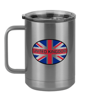 Thumbnail for Euro Oval Coffee Mug Tumbler with Handle (15 oz) - United Kingdom - Left View