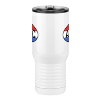 Thumbnail for Personalized Euro Oval Travel Coffee Mug Tumbler with Handle (20 oz) - Horizontal Stripes - Front View