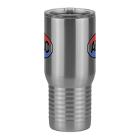 Thumbnail for Personalized Euro Oval Travel Coffee Mug Tumbler with Handle (20 oz) - Horizontal Stripes - Front View