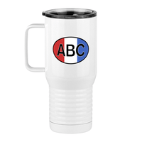 Thumbnail for Personalized Euro Oval Travel Coffee Mug Tumbler with Handle (20 oz) - Vertical Stripes - Left View