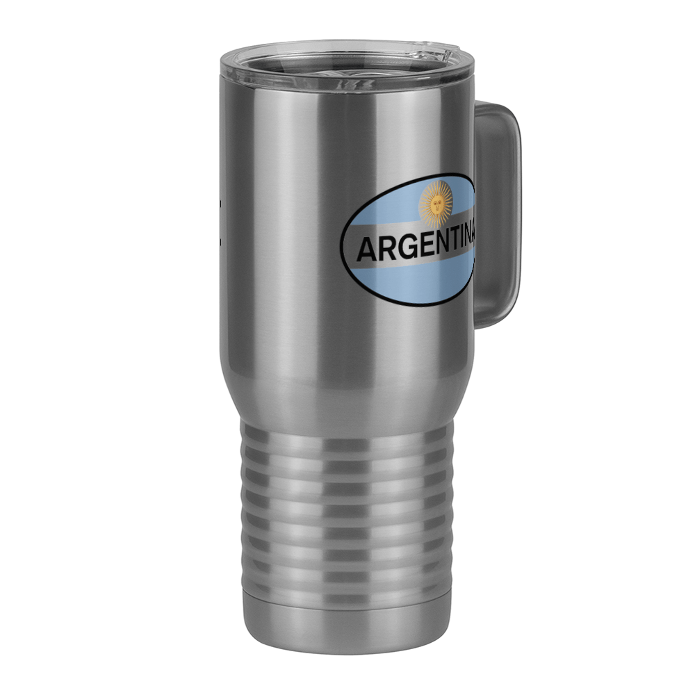 Euro Oval Travel Coffee Mug Tumbler with Handle (20 oz) - Argentina - Front Right View