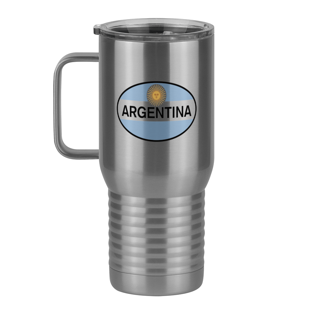 Euro Oval Travel Coffee Mug Tumbler with Handle (20 oz) - Argentina - Left View
