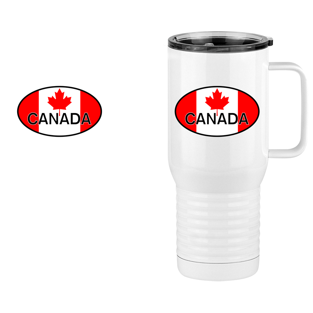 Euro Oval Travel Coffee Mug Tumbler with Handle (20 oz) - Canada - Design View